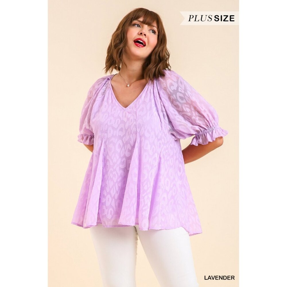 Lavender V-Neck Blouse